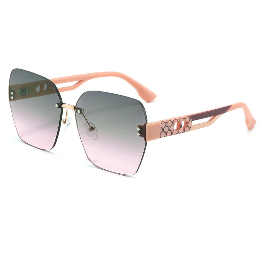 Rimless Geometric Sunglasses Oversized