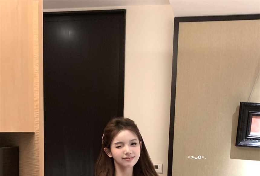 / Trim Plain Neck Asymmetrical Lace Top Mid Mini Halter Rise Skirt A-Line Dotted Scoop