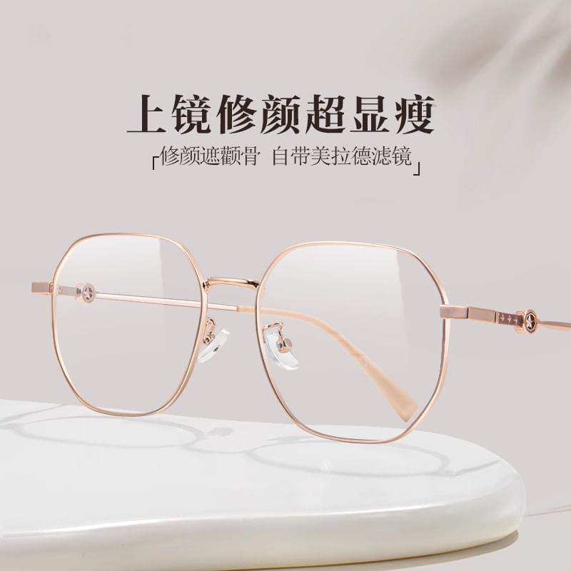 Blue Polygon Light Blocking Glasses