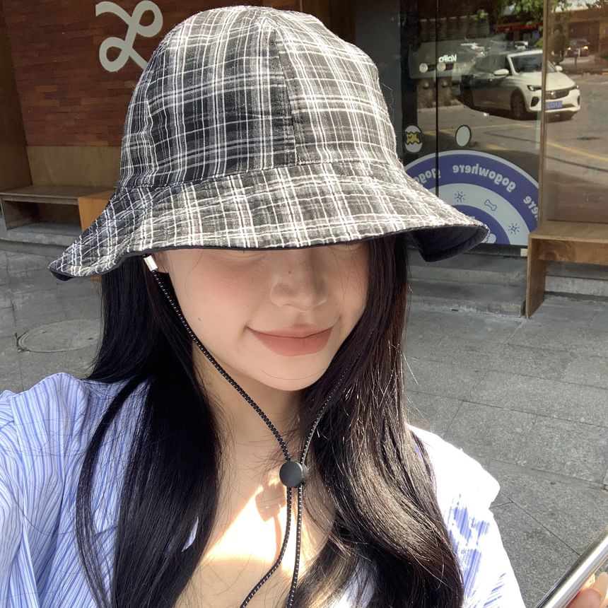 Boonie Hat Plaid Applique