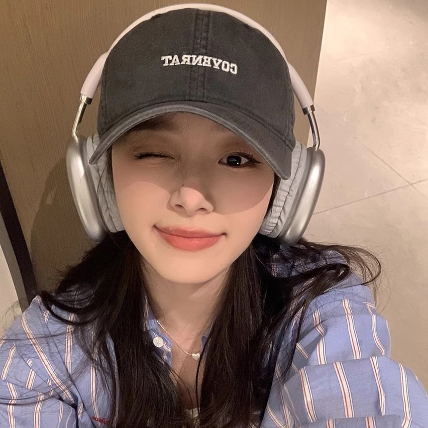 Washed Cap Baseball Lettering Embroidered