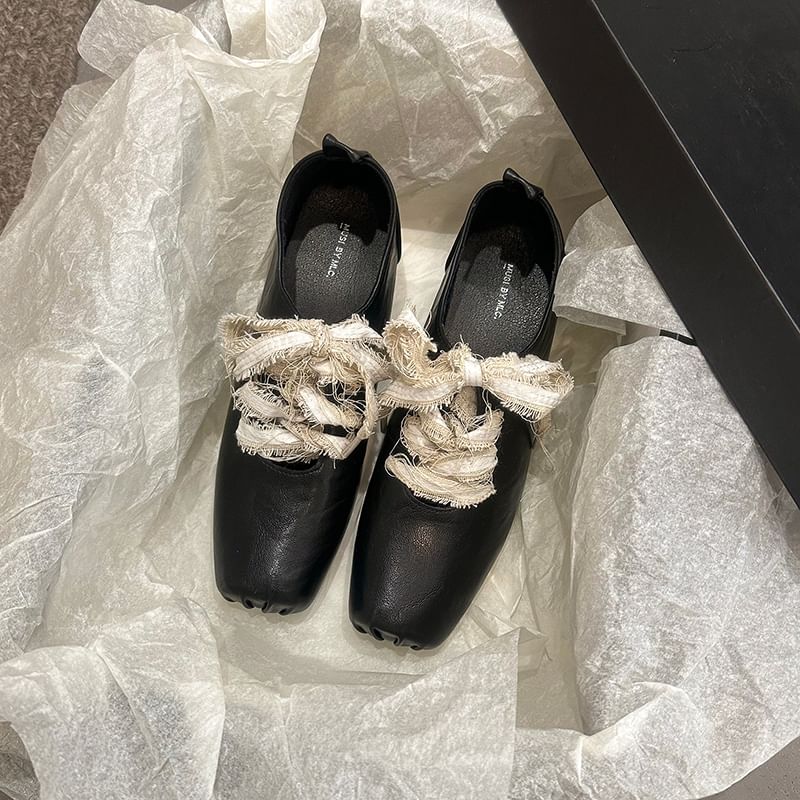 Plain Lace-Ups Block Heel