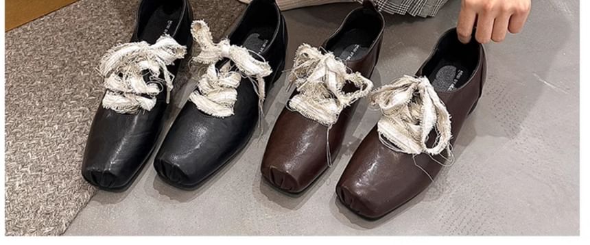 Plain Lace-Ups Block Heel