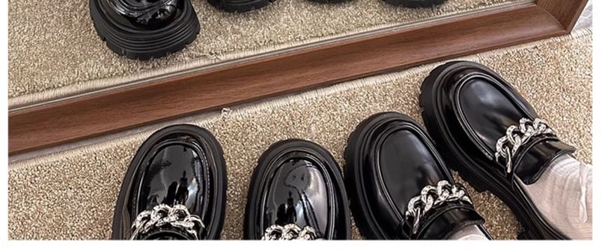 Loafers Chain Accent Plain Platform
