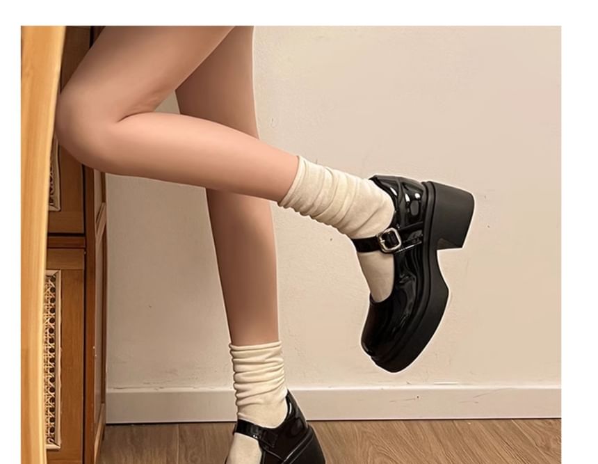Jane Shoes Plain Platform Mary