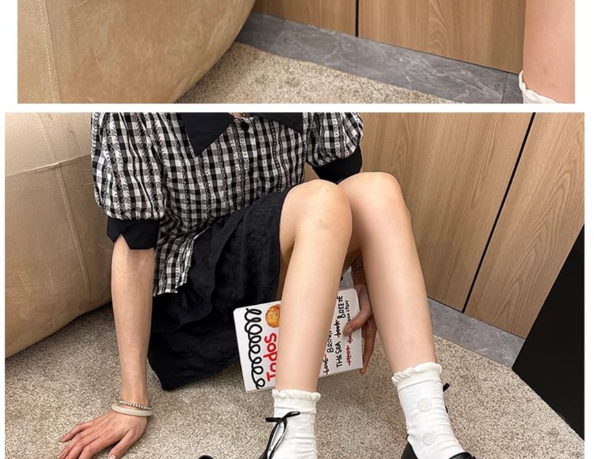 Loafers Ruffle Trim Platform Plain