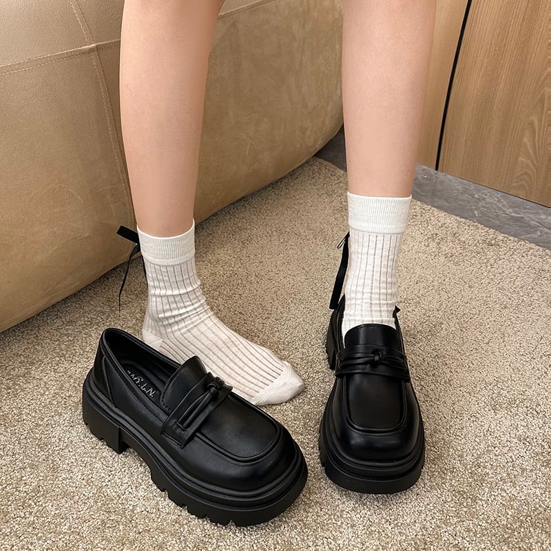 Detail Platform Loafers Plain Knot