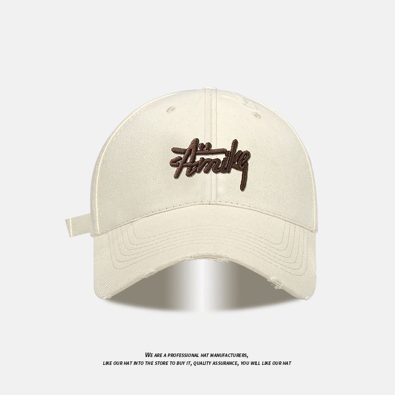 Distressed Embroidered Cap Lettering Baseball
