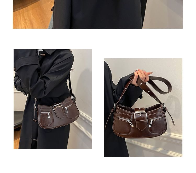 Shoulder Faux Bag Leather Buckled