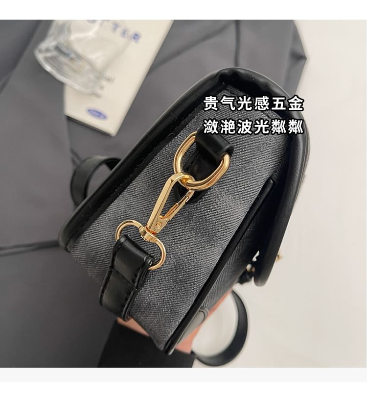 Piping Bag Leather Contrast Crossbody Faux