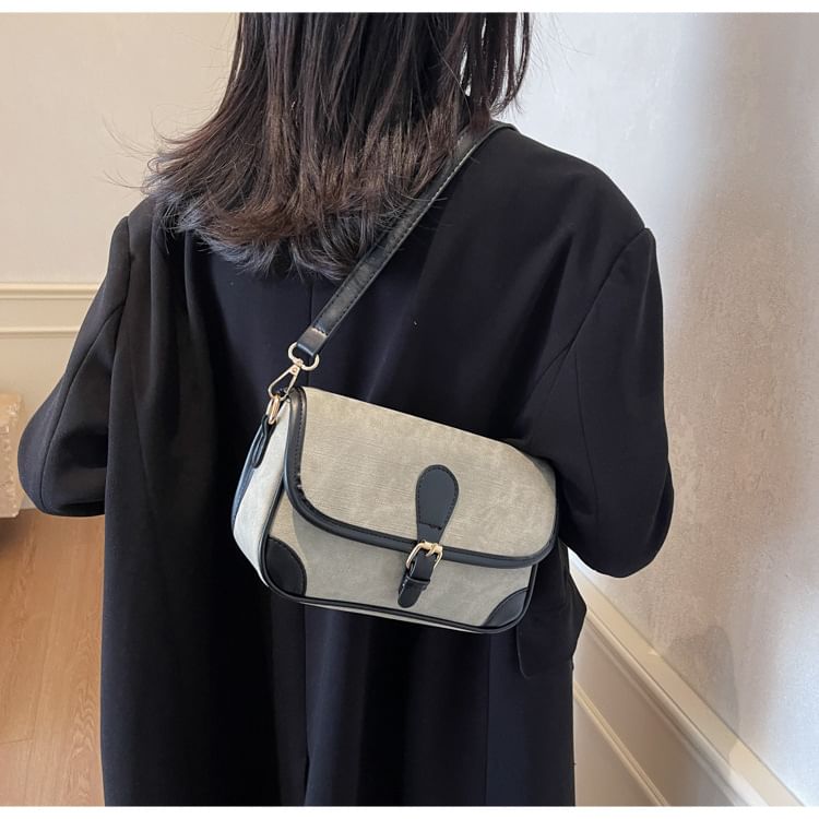 Piping Bag Leather Contrast Crossbody Faux