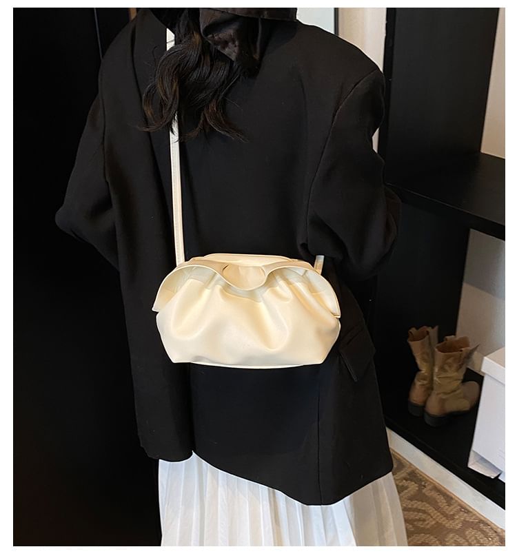 Leather Bag Faux Ruched Crossbody