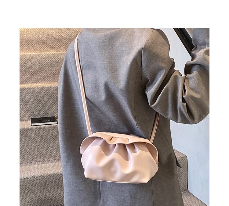 Leather Bag Faux Ruched Crossbody