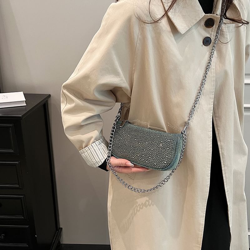 Clutch Evening Rhinestone Denim