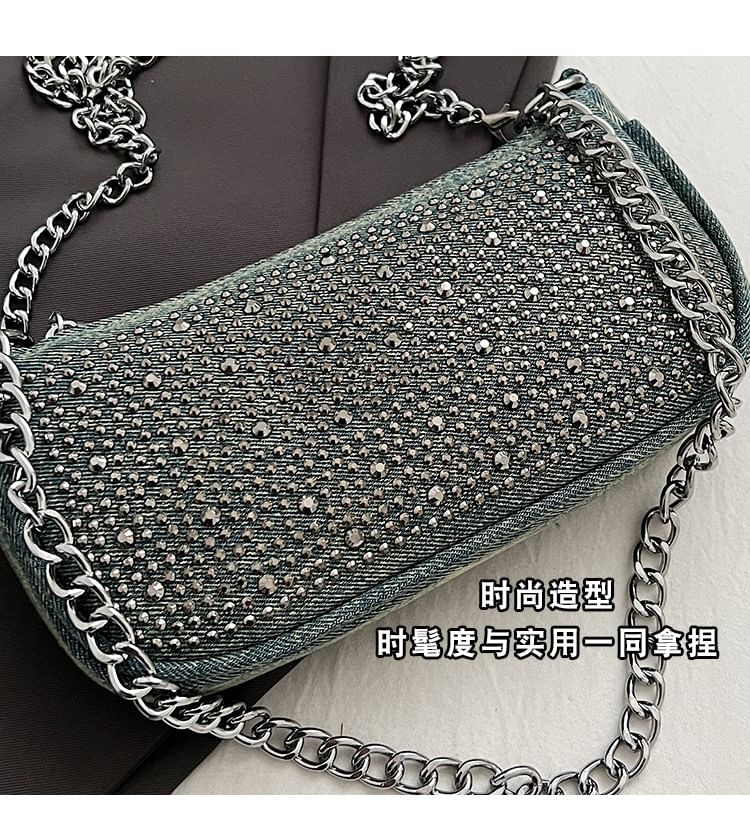 Clutch Evening Rhinestone Denim