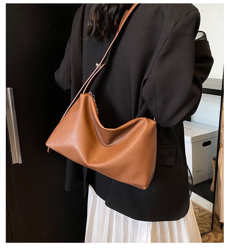 Faux Bag Leather Plain Shoulder