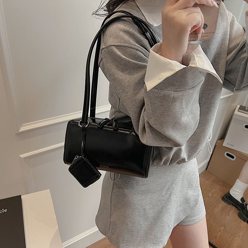 Leather Box Bag Shoulder Faux