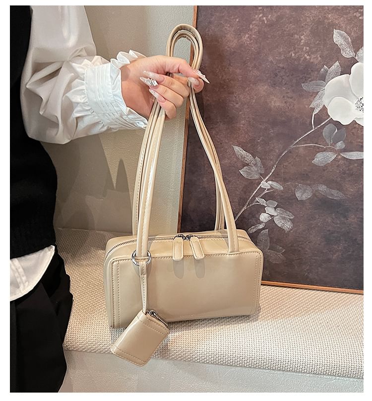 Leather Box Bag Shoulder Faux