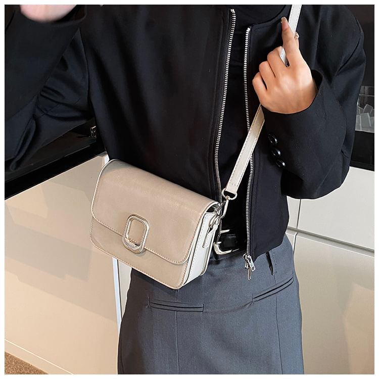 Faux Leather Crossbody Flap Bag