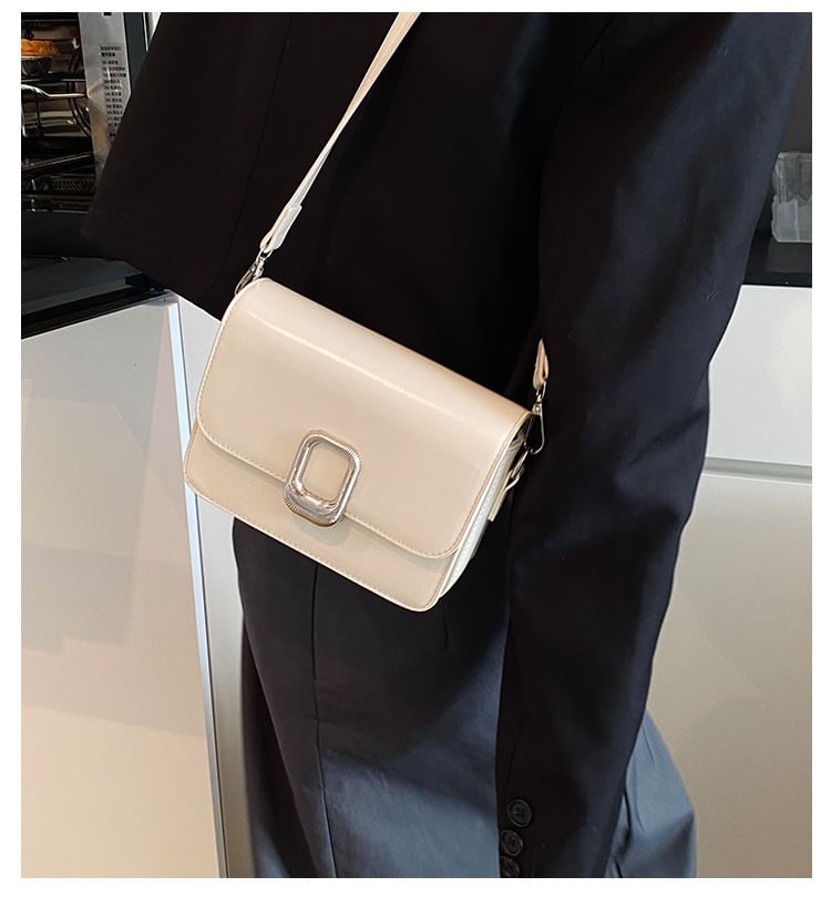 Faux Leather Crossbody Flap Bag