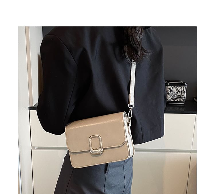 Faux Leather Crossbody Flap Bag
