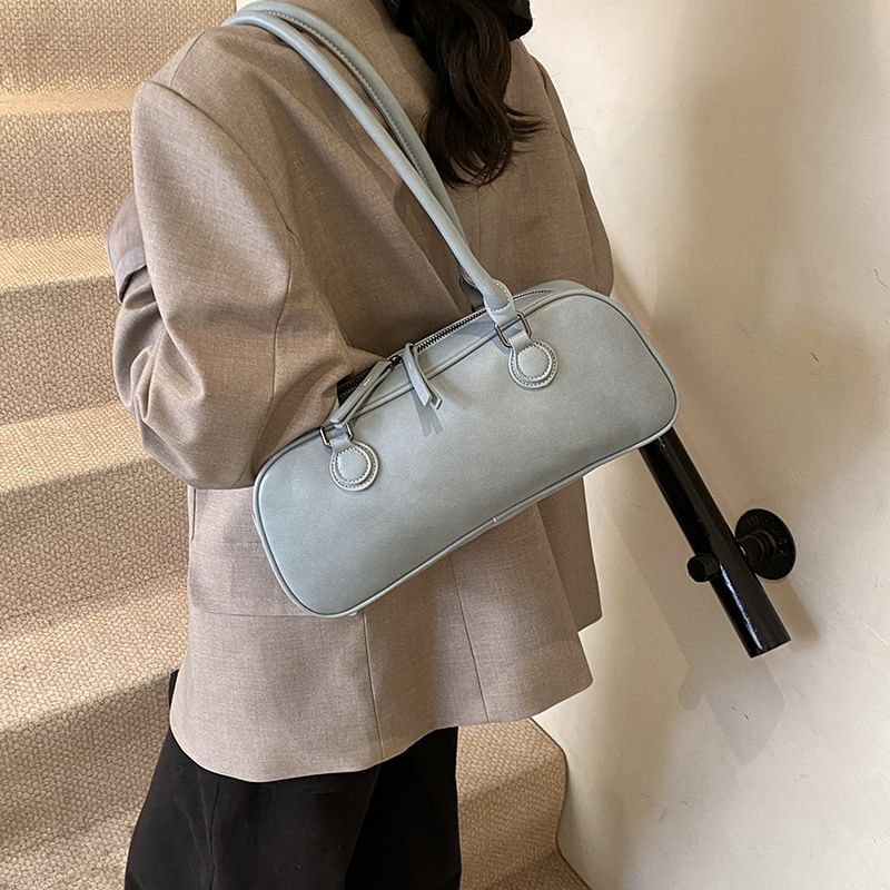 Shoulder Leather Plain Bag Faux