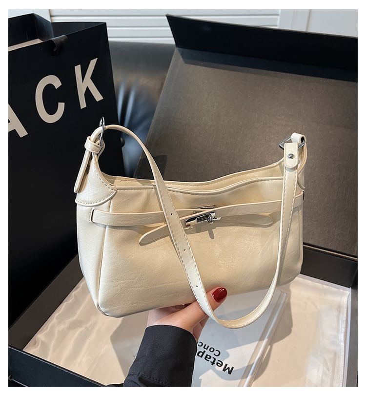 Leather Shoulder Bag Shiny Faux