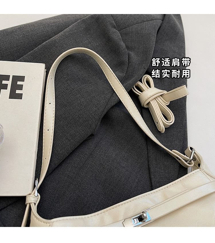 Leather Shoulder Bag Shiny Faux