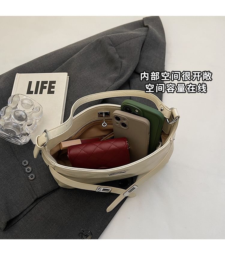 Leather Shoulder Bag Shiny Faux