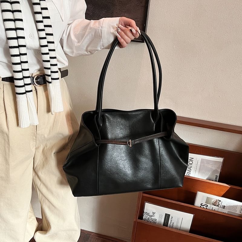 Leather Tote Faux Bag Plain