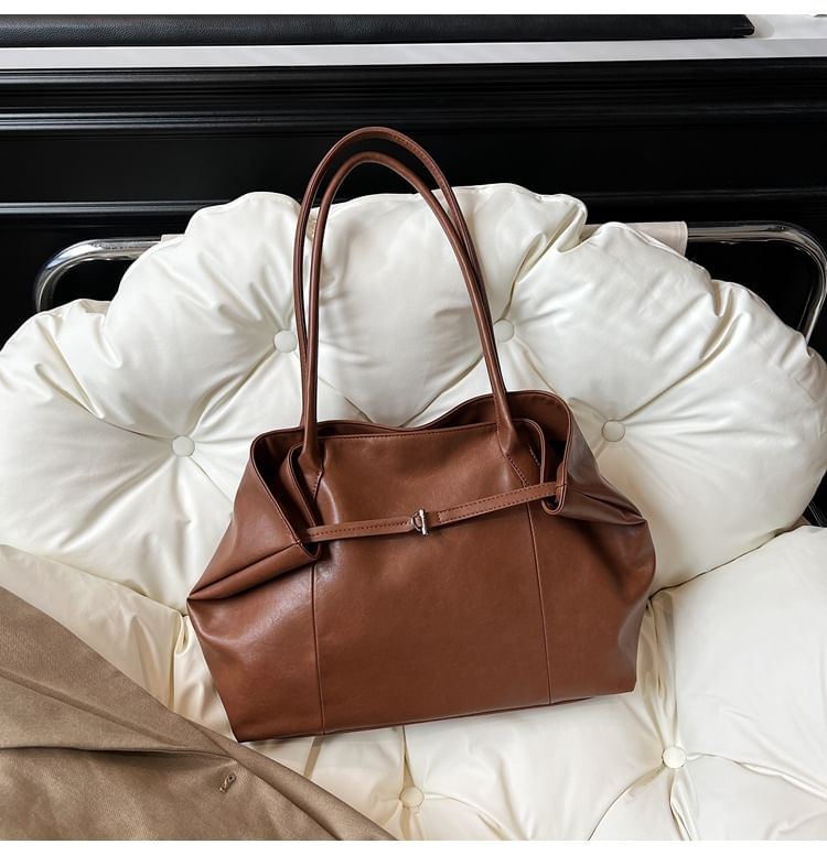 Leather Tote Faux Bag Plain