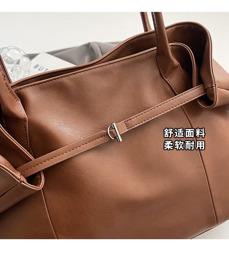 Leather Tote Faux Bag Plain