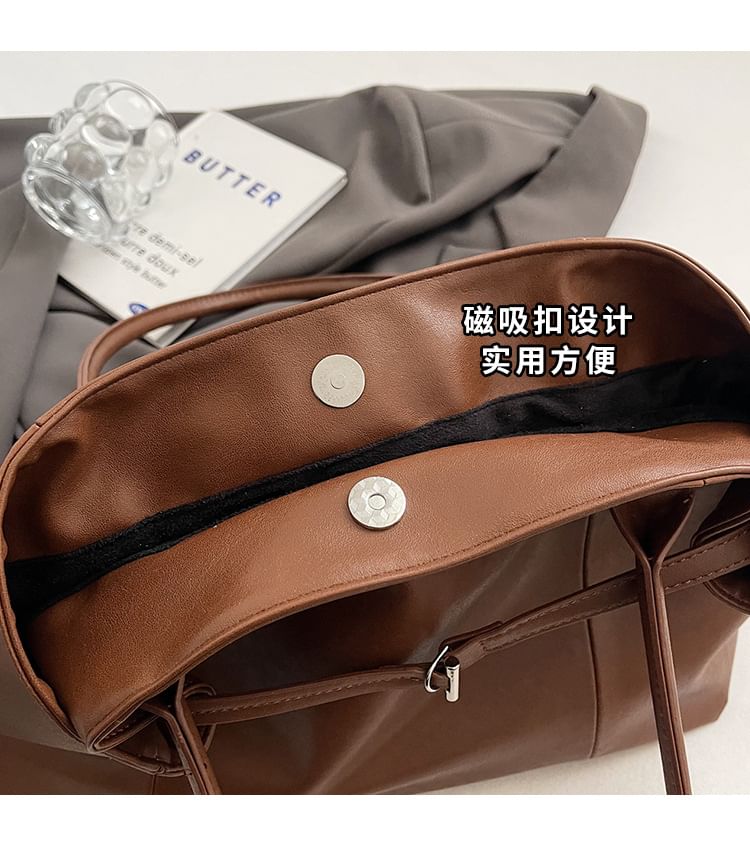 Leather Tote Faux Bag Plain