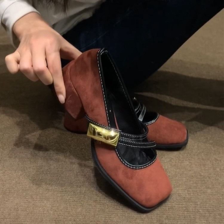 Shoes Mary Heel Chunky Jane