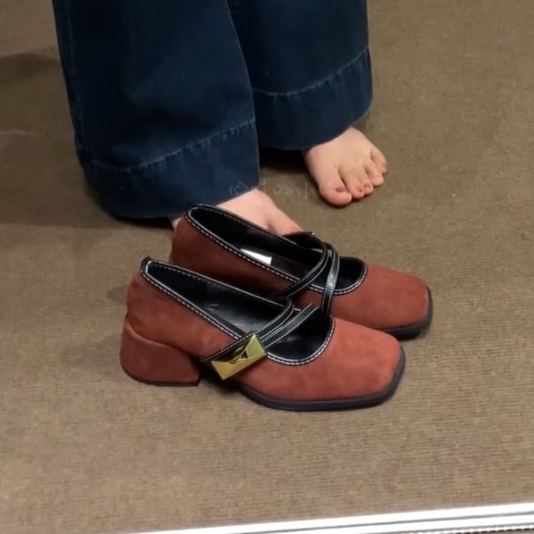 Shoes Mary Heel Chunky Jane