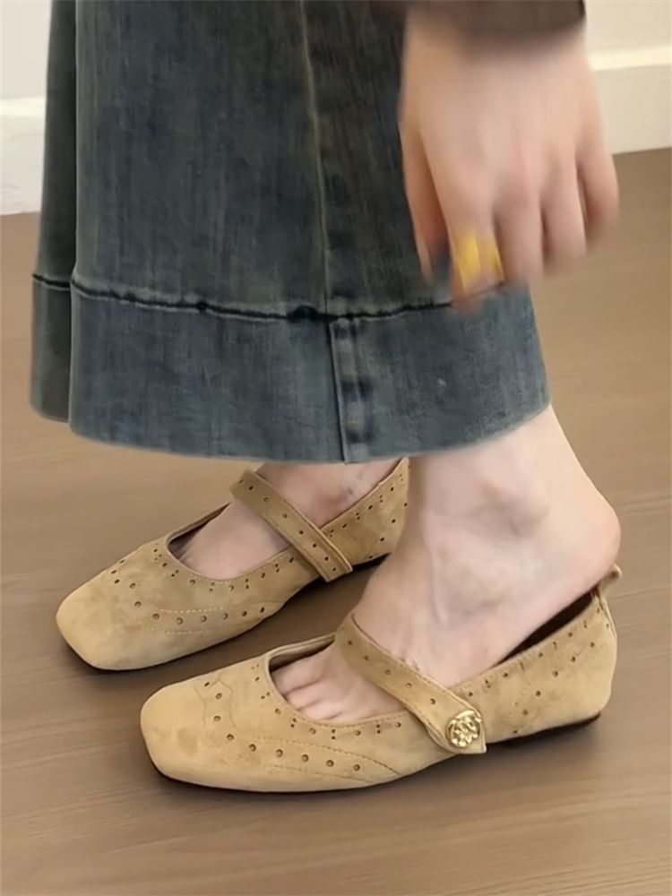 Square-Toe Shoes Jane Mary
