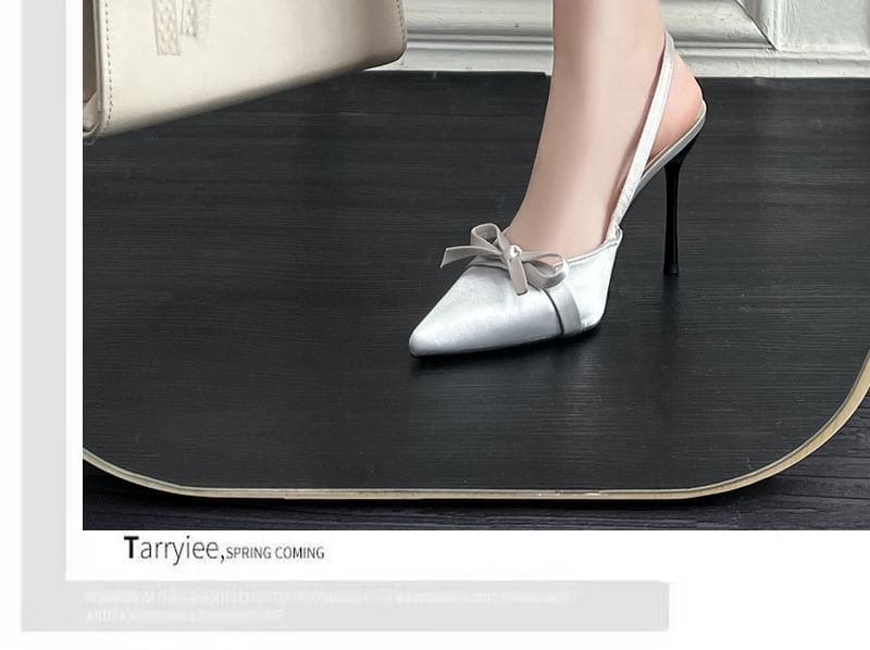 Pumps Stiletto Heel Bow Slingback