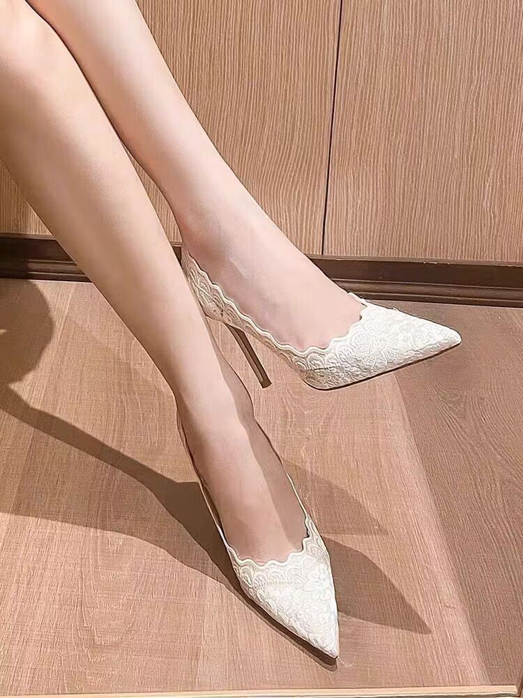 Lace Stiletto Heel Pumps
