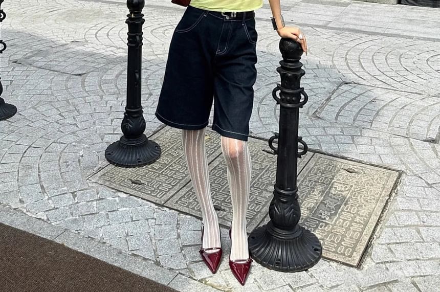 Stiletto Pumps Low Buckle Heel