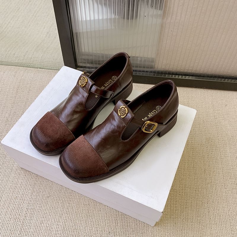 Pumps Block Toe Heel Mary Jane Cap