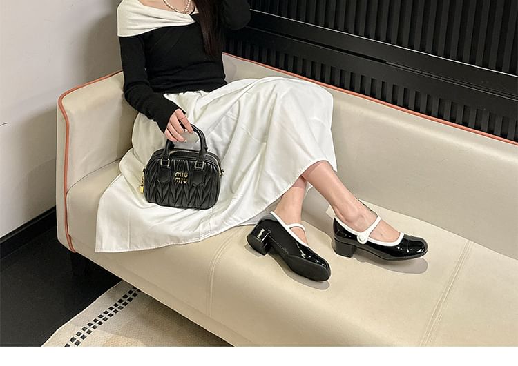 Mary Trim Jane Heel Pumps Block Contrast