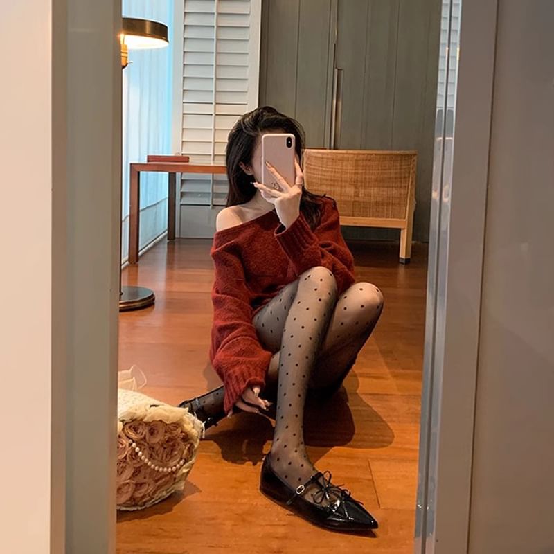 Bow Pointed Flats Mary Jane