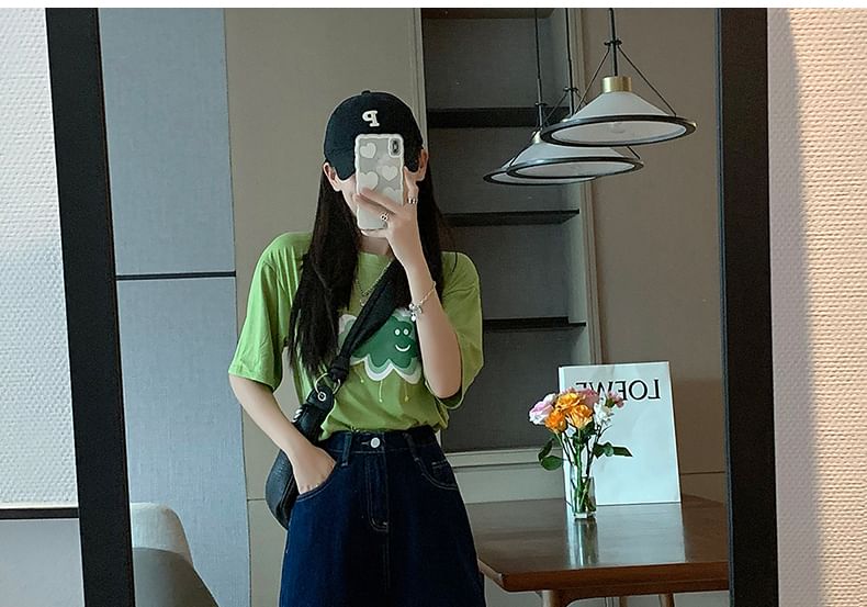 Plain Denim High Shorts Waist