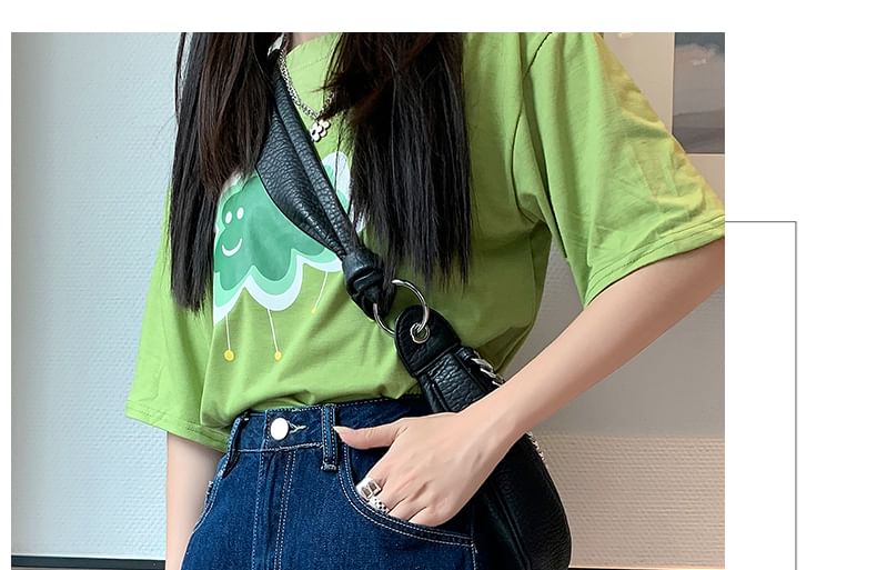 Plain Denim High Shorts Waist