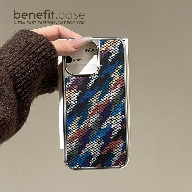 / Case Set Strap Houndstooth Phone