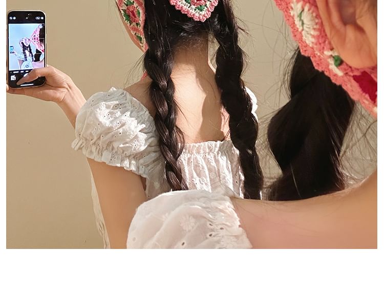 Knit Head Triangle Floral Plaid Scarf