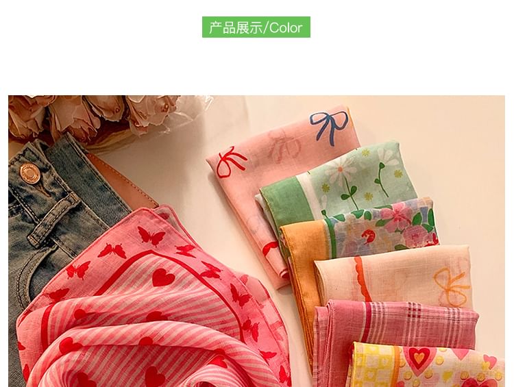 Print Cotton Linen Head Designs) Scarf (Various