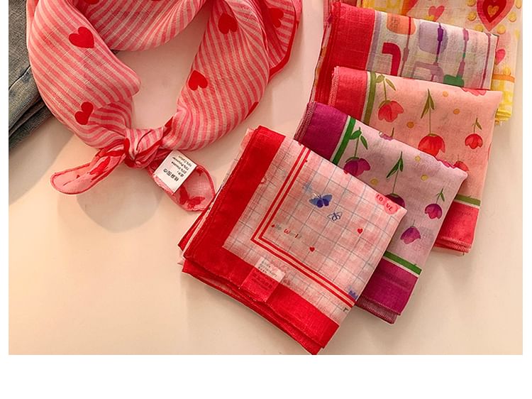 Print Cotton Linen Head Designs) Scarf (Various