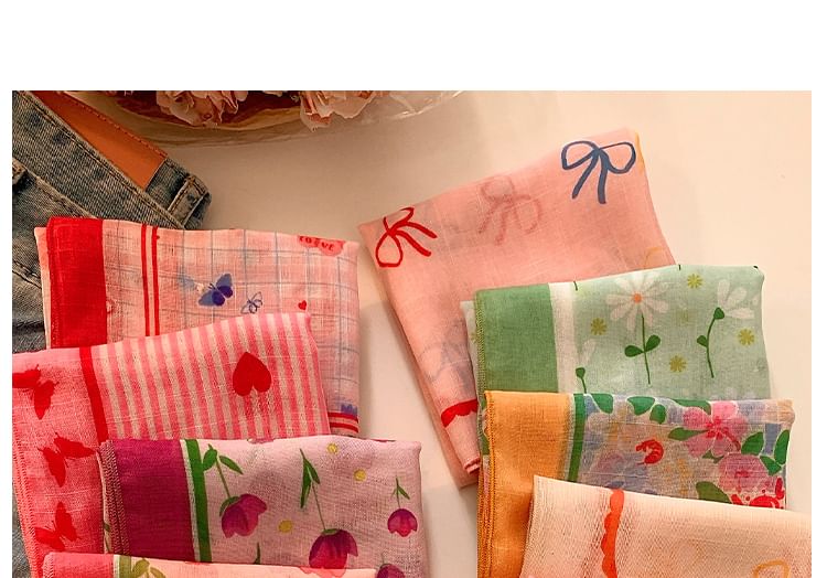 Print Cotton Linen Head Designs) Scarf (Various