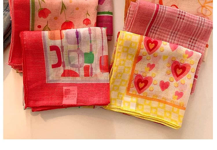 Print Cotton Linen Head Designs) Scarf (Various